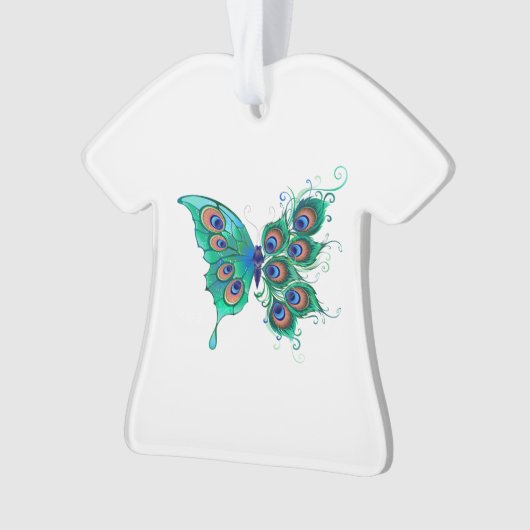 Papillon aux plumes de paon vert (devant)