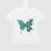 Papillon aux plumes de paon vert (dos)