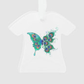 Papillon aux plumes de paon vert (devant)