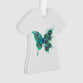 Papillon aux plumes de paon vert (devant)