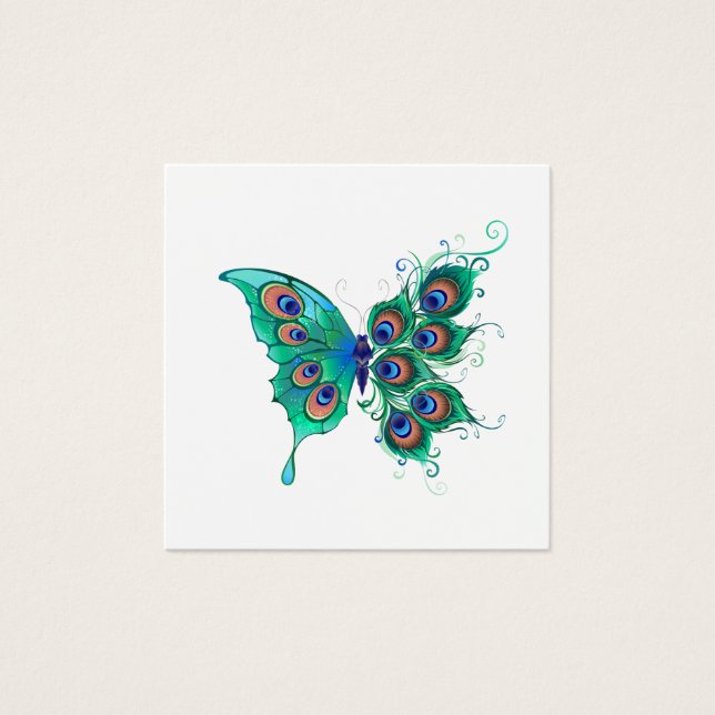 Papillon aux plumes de paon vert (Devant)