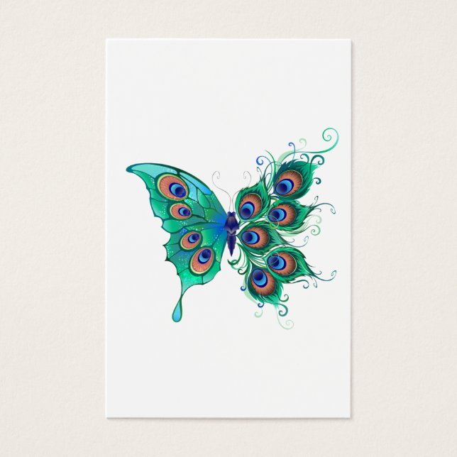 Papillon aux plumes de paon vert (Devant)