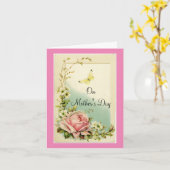 Papillon avec carte de fête de la mère Rose (Fleur jaune)