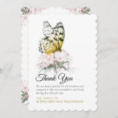 Papillon avec Carte de remerciements de Sympathie (Devant / Derrière)