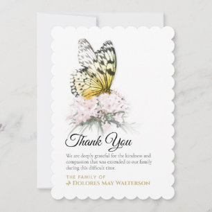 Papillon avec Carte de remerciements de Sympathie