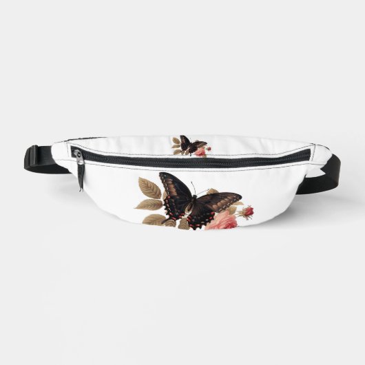 Papillon Avec Fleurs Fanny Pack Imprimer Sac (Recto)