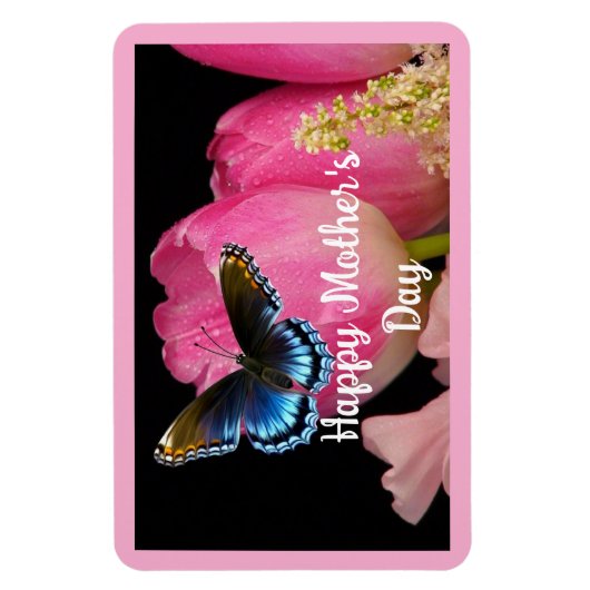 Papillon Avec Fleurs Magnet Photo (Vertical)