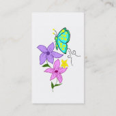 papillon avec le carte de visite de fleurs (Dos)
