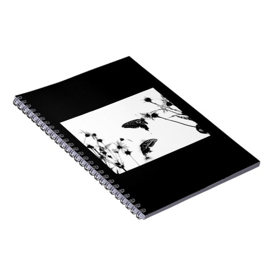 Papillon B/W sur un Carnet spiral 6,5x8,75 (Côté Droit)