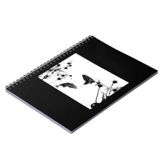 Papillon B/W sur un Carnet spiral 6,5x8,75 (Côté gauche)