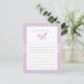 Papillon Baby shower Mots de conseil rose violet (Debout devant)