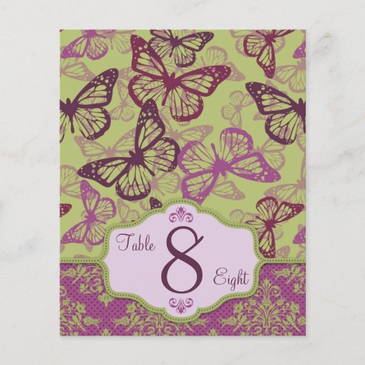 Papillon Baisers Flirt Carte de table B2 (Devant)