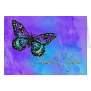 Papillon bat mitzvah violet et turquoise peint