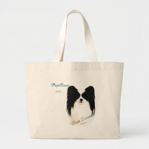 Papillon Beste Vriend 2 Grote Tote Bag