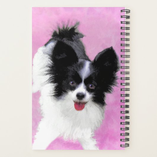 Papillon (blanc et noir) Peinture - Chien Art (Dos)