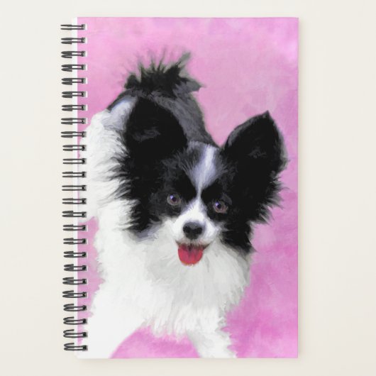Papillon (blanc et noir) Peinture - Chien Art (Devant)