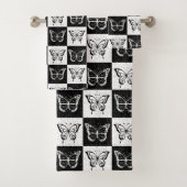 Papillon blanc noir À damiers bloc (En situation)