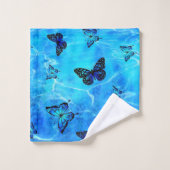 Papillon bleu (Gant de toilette)