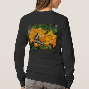 Papillon bleu avec T-shirt Rhododendron tropical