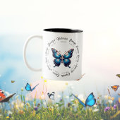 Papillon Bleu avec versets de la Bible Mug