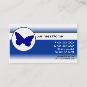 Papillon bleu blanc fade cartes de visite