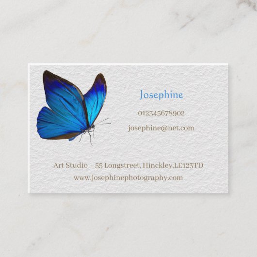 Papillon bleu - Carte de visite (Dos)