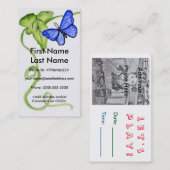 Papillon bleu - Carte photo personnalisée Appels C (Devant / Derrière)