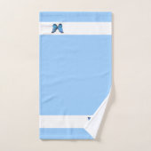 Papillon bleu clair et blanc (Serviette à main)