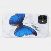 Papillon bleu clair Morpho | Coque de téléphone pe (Dos (Horizontal))
