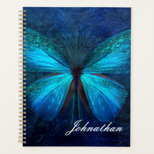 Papillon bleu de la joie et de la chance