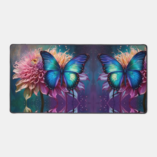 Papillon bleu et Dahlia (Recto)