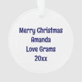 Papillon bleu et fleurs Noël personnalisé (dos)