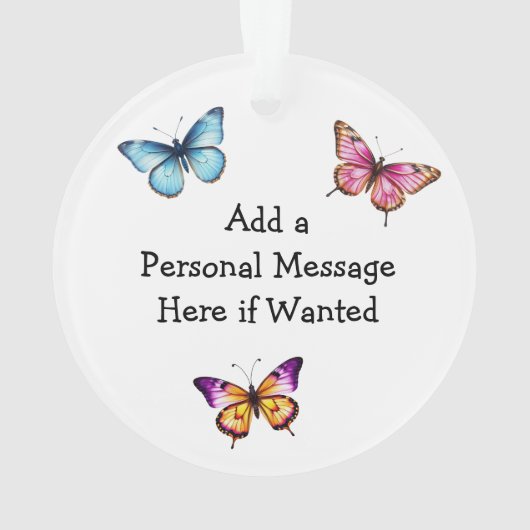 Papillon bleu et fleurs Noël personnalisé (dos)