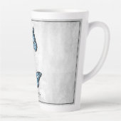 Papillon bleu Floral Latte Mug personnalisé (Droite)