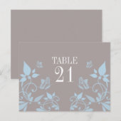 Papillon bleu Floral Numéro de table Carte postale (Devant / Derrière)