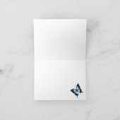 Papillon Bleu foncé et sarcelle Merci (Intérieur)