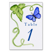 Papillon Bleu Jardin Cartes de Table Uniques Numér (Dos)