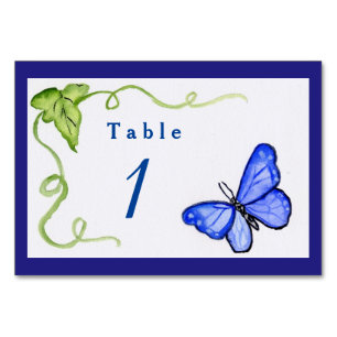 Papillon bleu Jardin Numéro personnalisé Cartes de