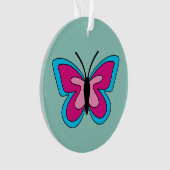 Papillon bleu magenta rose (devant)