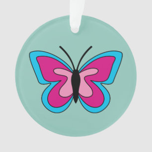 Papillon bleu magenta rose