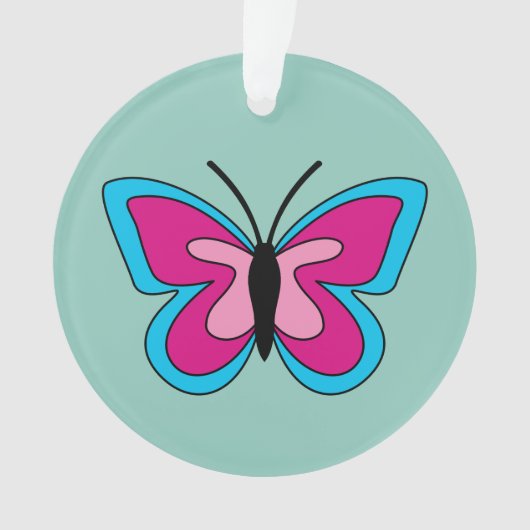 Papillon bleu magenta rose (devant)