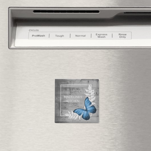 Papillon bleu Magnet rustique (In Situ (Lave-vaisselle))