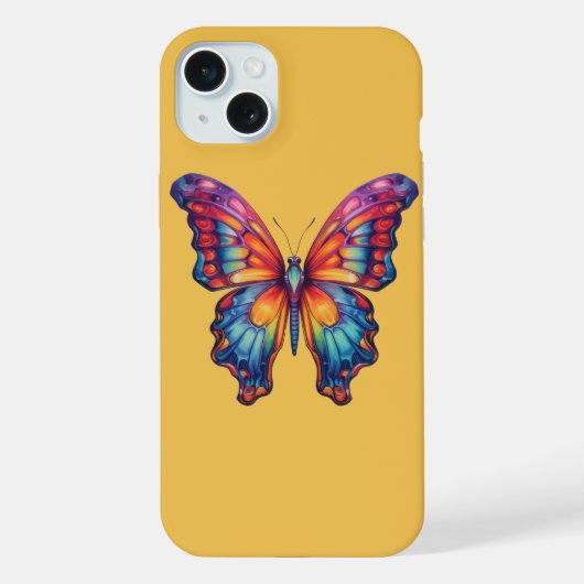 Papillon Bleu Orange Ailes (Verso)