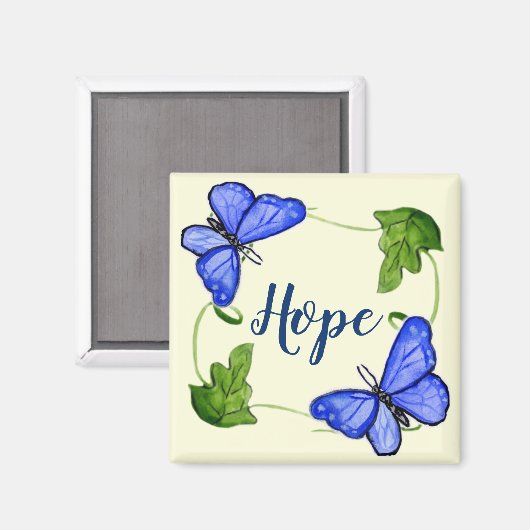 Papillon Bleu Personnalisé Avec Aimant Vins (Recto/Verso)