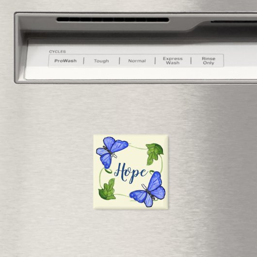 Papillon Bleu Personnalisé Avec Aimant Vins (In Situ (Lave-vaisselle))