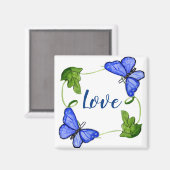 Papillon Bleu Personnalisé Avec Aimant Vins (Recto/Verso)