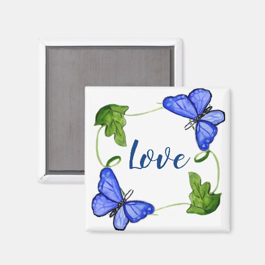 Papillon Bleu Personnalisé Avec Aimant Vins (Recto/Verso)