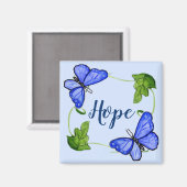 Papillon Bleu Personnalisé Avec Aimant Vins (Recto/Verso)