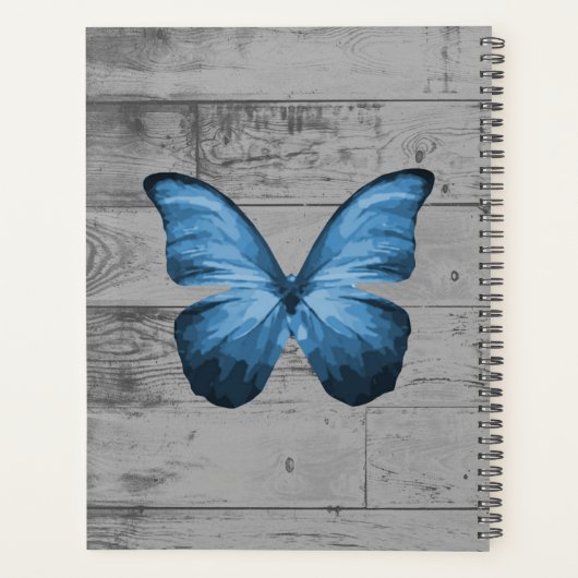 Papillon bleu, planificateur rustique (Dos)