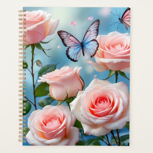 Papillon bleu rose doux (Devant)